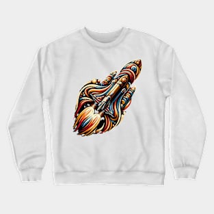 Cosmic Blaze: Abstract Artistry of NASA's Rocket Crewneck Sweatshirt